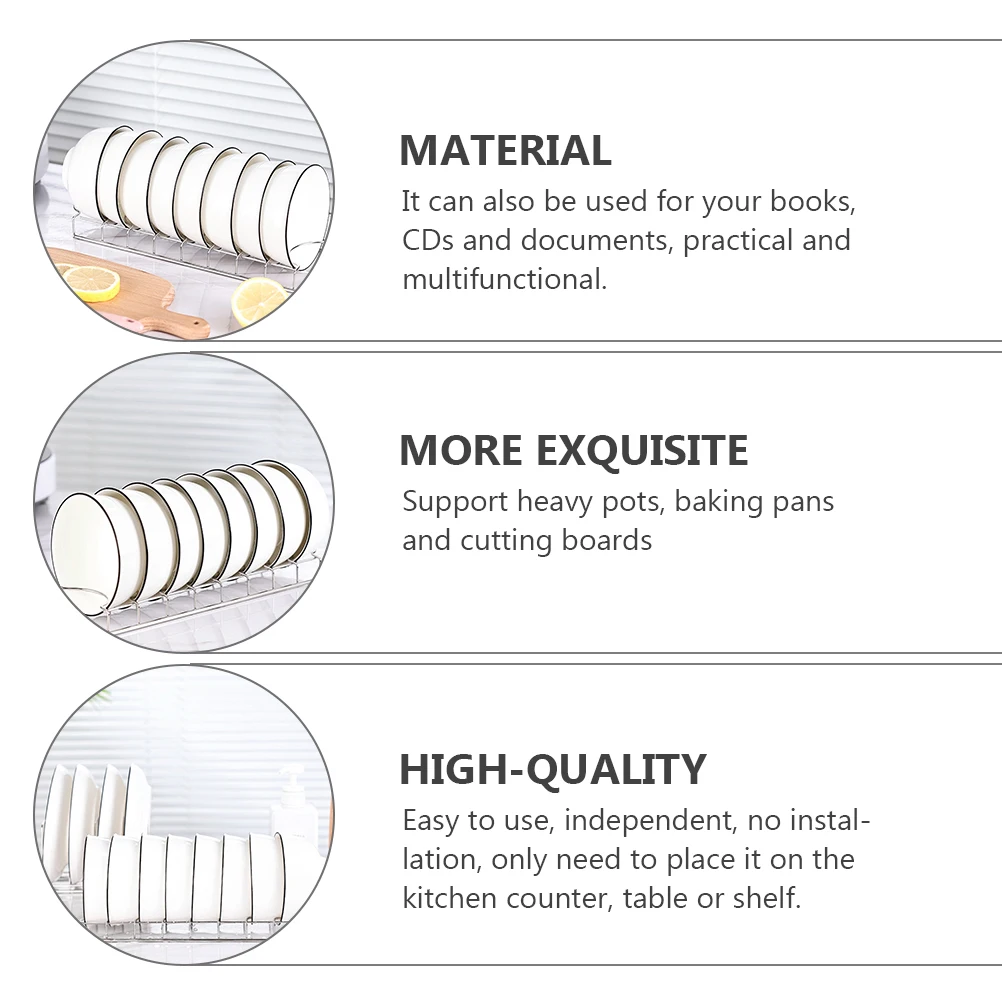 

2 Pcs Dishes Drying Rack Stainless Steel Countertop Utensil Drainer Kitchen for Tray Drainers Silver Sink