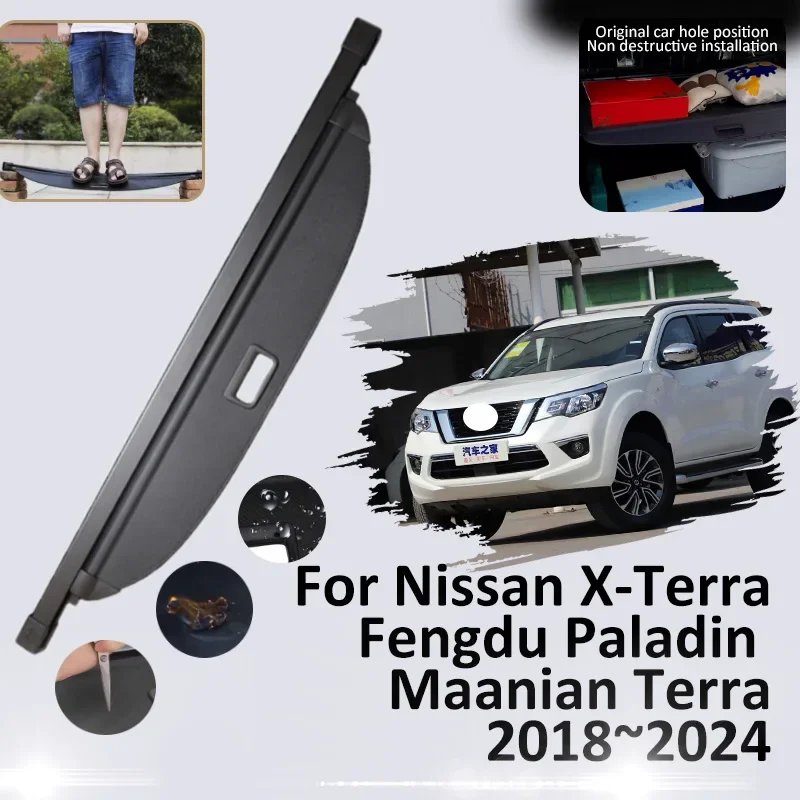 

Car Trunk Cargo Cover For Nissan X-Terra Fengdu Paladin Maanian Terra 2018~2024 2019 2023 Rear Rack Curtain Tray Pad Accessorie