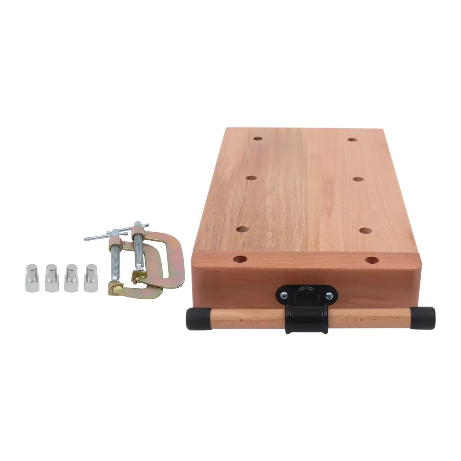 Vise Hard Wood Workbench Portable Woodworking Table 18.5*11*2.7 inch-Clamping Opening: 7.87