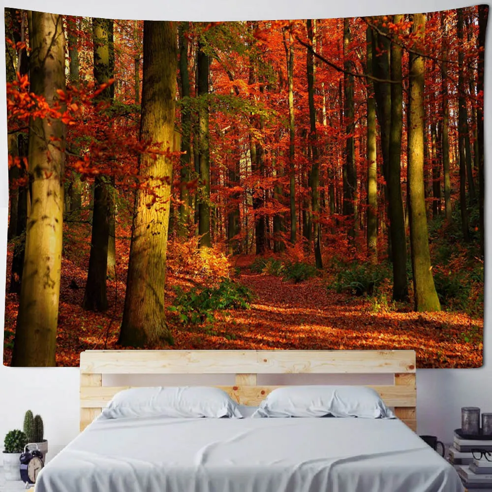 Mangrove tapestry, sunny forest landscape, wall art hanging cloth, beach towel, living room, bedroom decoration, wall hanging