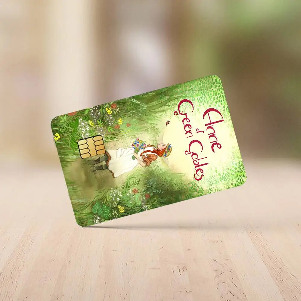 ملصقات بطاقات الائتمان من Book Anne of Green Gables لحماية ديكور الخصم البنك 4 قطع مضادة للخدش ومقاومة للماء #5