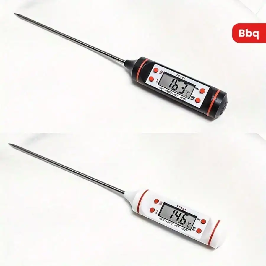 1-Piece Digital Food Thermometer With Stainless Steel Probe - Dual Display For Accurate Cooking Temperature, Ideal For Grilling - Detail 1