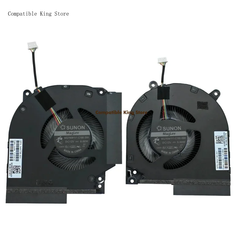 d+NEW Laptop CPU+GPU Cooling Fan For HP Gaming VICTUS 16-R TPN-C169 N44738-001 MG75091V1-C180-S9A MG75091V1-C190-S9A DC12V 9.60W