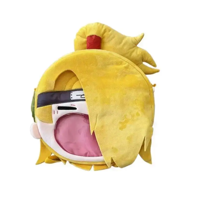 Wholesale  Ninja Deidara Kawaii Cosplay Lolita Girls Itbag Big Face Plush Stuffed Backpack Funny Bag Wallet Decor Fans Gift