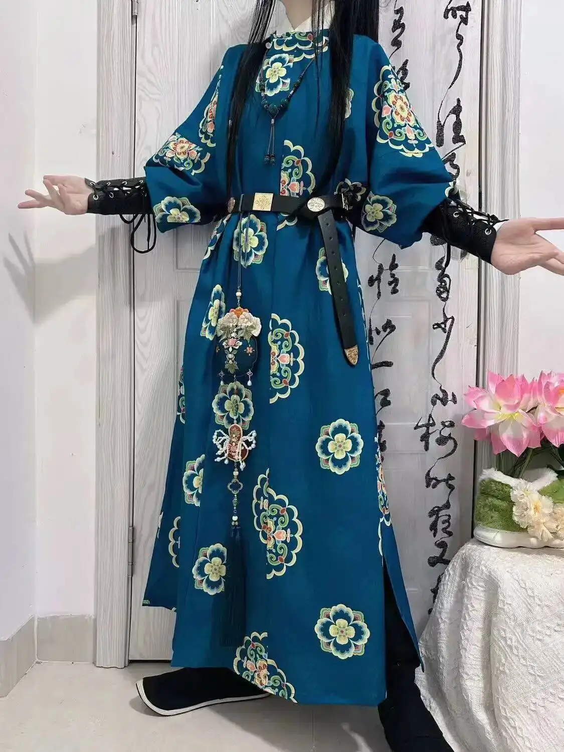 Autumn Winter Chinese Style Hanfu Dress Men Women Traditional Tang Dynasty Round Collar Robe Vintage Royal Man Cosplay Clothing