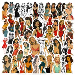 10/30/50PCS European and American Retro Sexy Girl Sticker Graffiti DIY Car Refrigerator Skateboard Motorcycle Waterproof Sticker