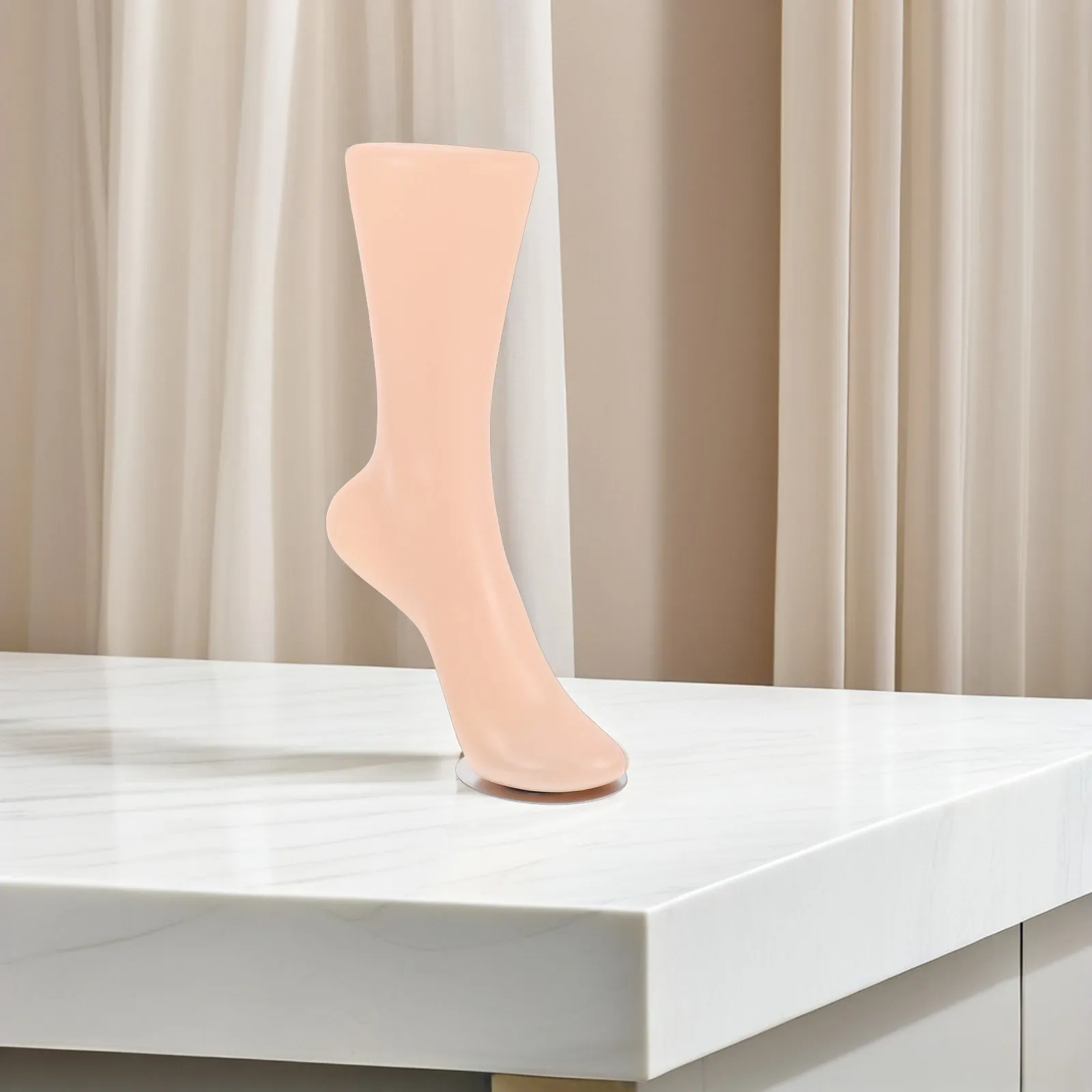 Magnetic Standing Transparent Female Foot Mannequin for Sock Display Jewelry Anklet Ankle Chain Product Photography Retail Store