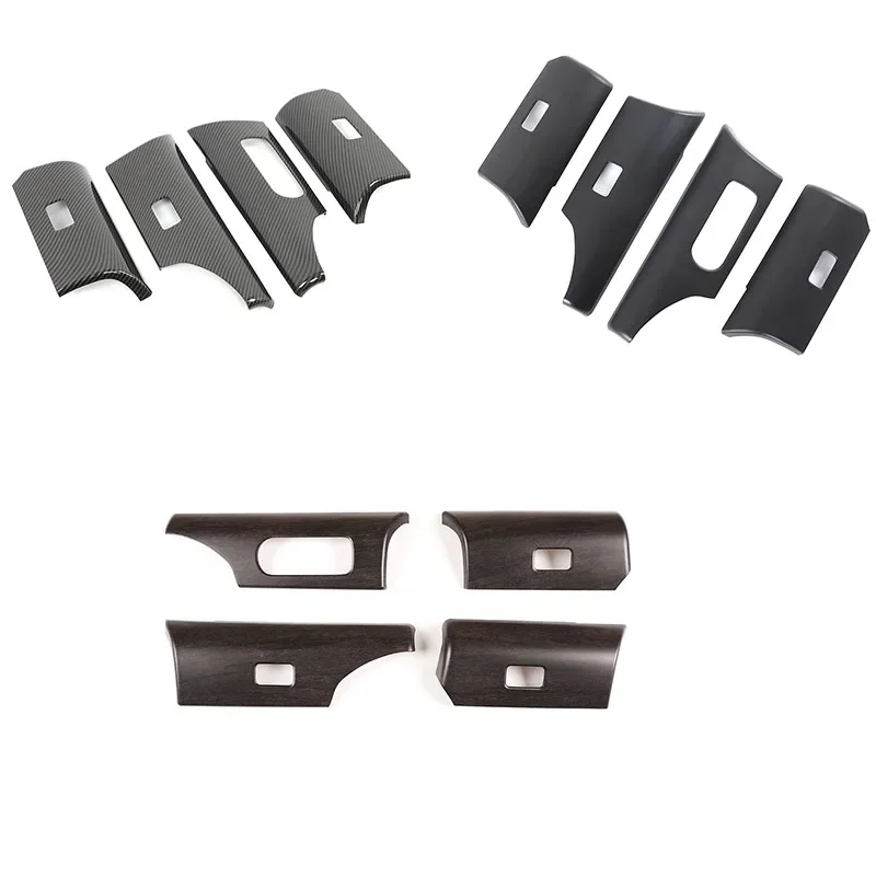 ABS ألياف الكربون لاند روفر فريلاندر 2 2007-2015 سيارة زجاج رفع زر الإطار ملصق مزخرفة اكسسوارات السيارات الداخلية #3