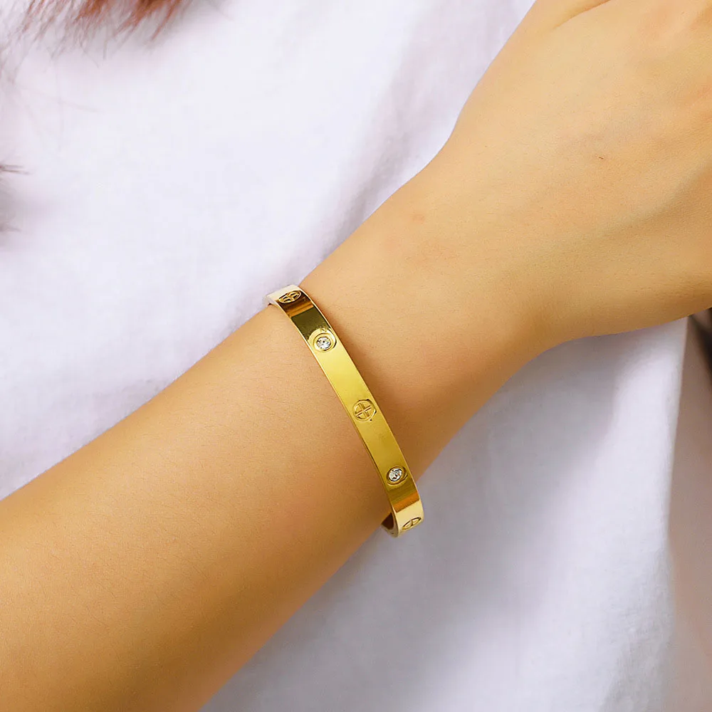 Waterproof Stainless Steel Cross Bangle for Women New Trend Couple Bracelet Luxury Jewelry Accessories Wedding Party Gift view 5