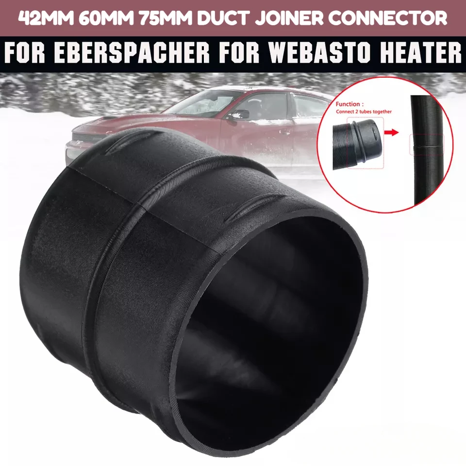 42mm 60mm 75mm Car Heater Duct Joiner Pipe Air Parking Heater Hose Line Connector For Webasto Eberspacher Ducting Connect