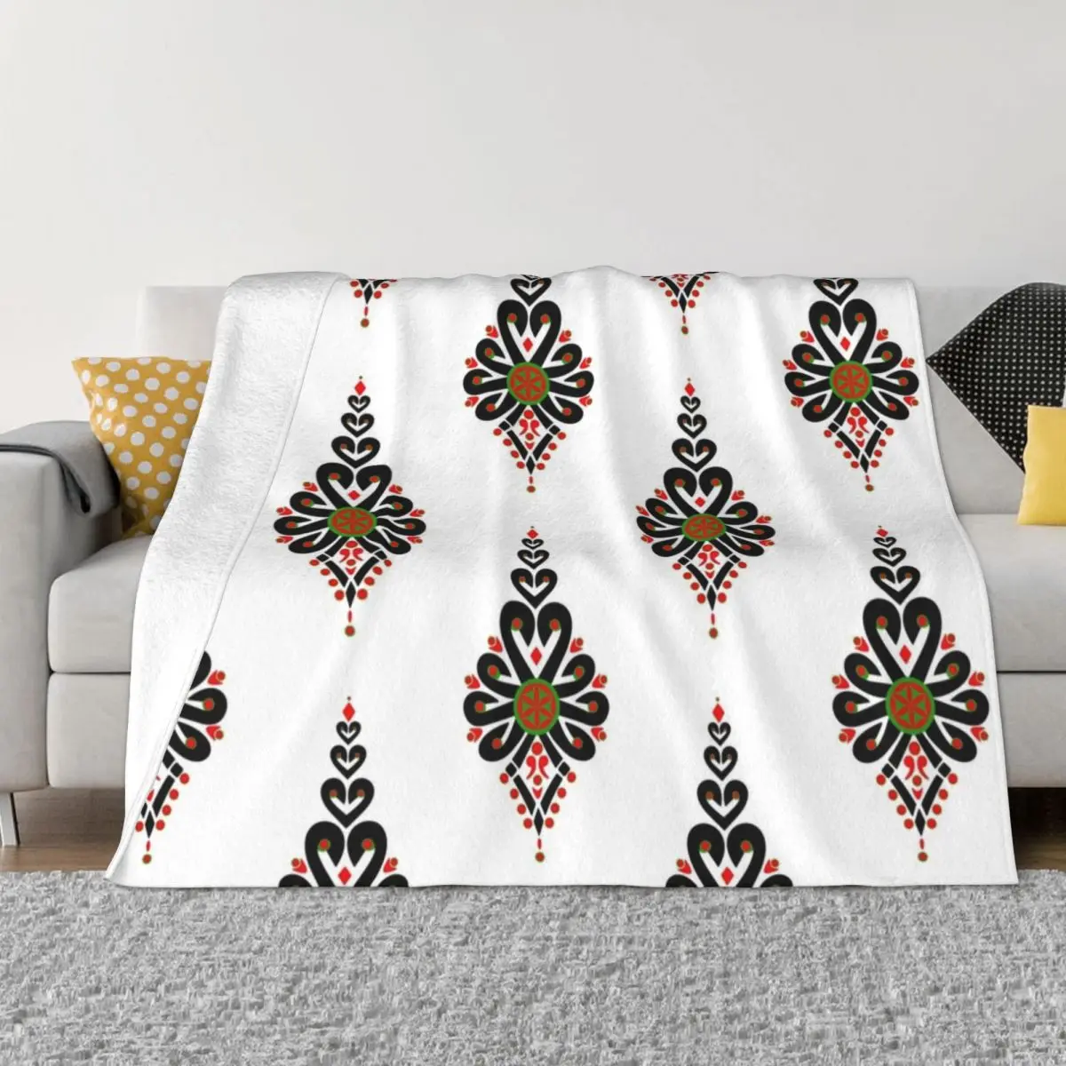 

Folk pattern of Polish highlanders Throw Blanket Decoratives Giant Sofa Thermal Blankets