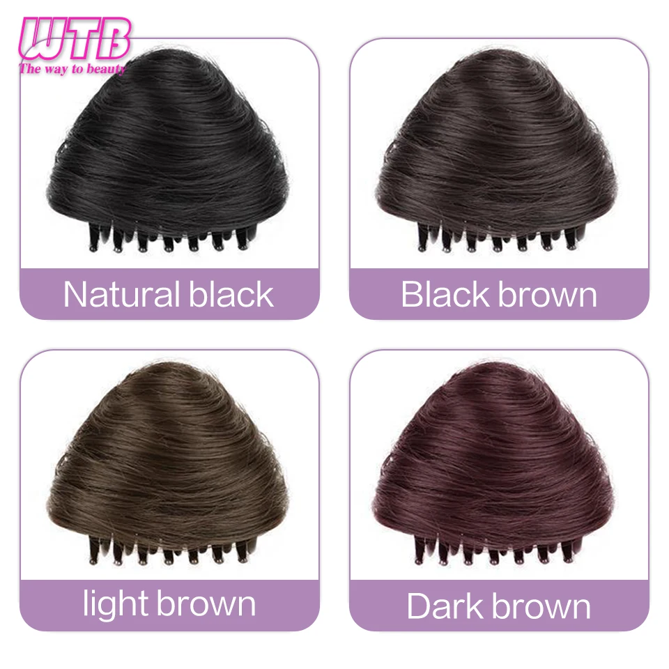 Wtb Synthetisch Haarknot Zwart Bruin Steil Haar Scrunchies Knot Klauw Clip In Haarverlenging Haarstukjes Voor Dames Kattenoor Chignon