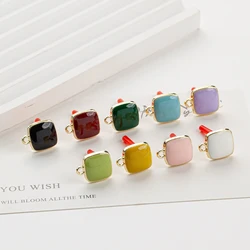 Multicolors Square Simple Stud Earrings Eardrop Accessories Supplies for Jewelry Component Diy Material Handmade 8pcs