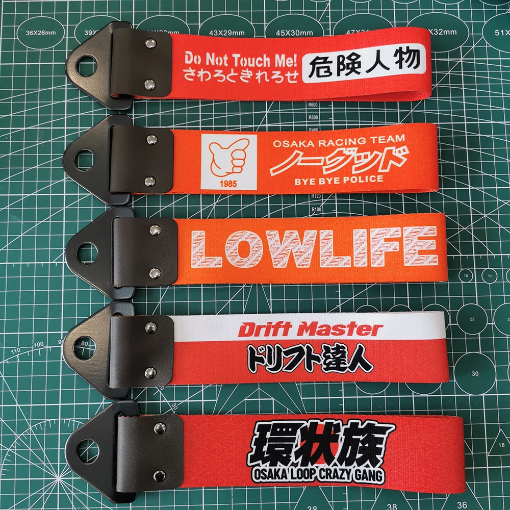 Jdm cultura carro cor pingente reboque cinta cinto corda de reboque fita acessórios automóveis cordas reboque pára-choques reboque cinta para faketai
