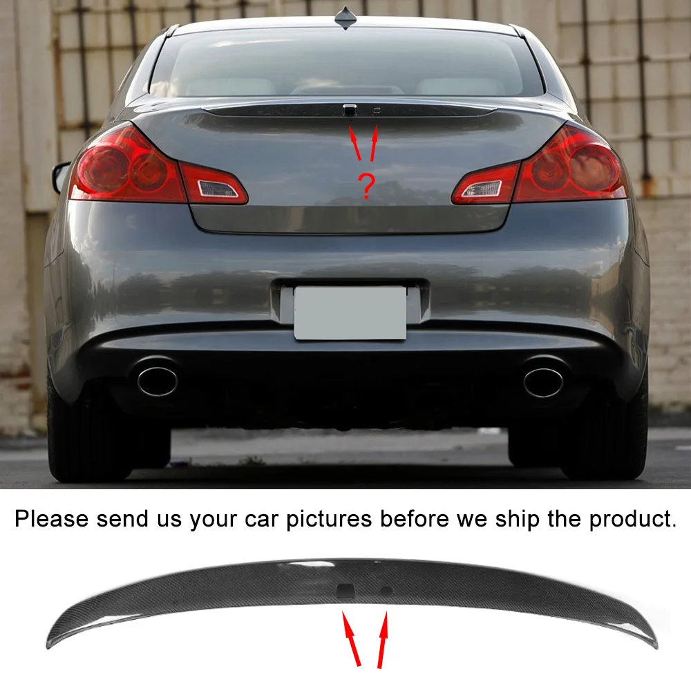 Carbon Fiber / FRP Unpainted Rear Trunk Boot Lip Spoiler Wing for Infiniti G25 G35 G37 4-Door 2006 - 2013