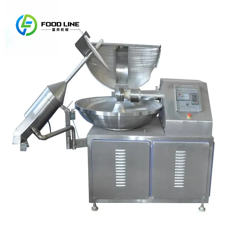 Industrial Vacuum Bowl Cutter, New High-Performance Model, Stainless Steel High-Speed Emulsifier for Precision Meat Paste
