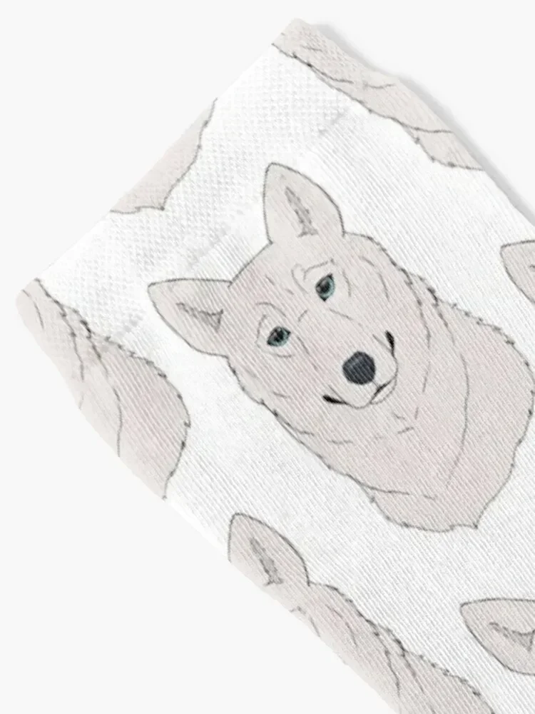 Siberian Husky - White Socks football cool Socks Men's Women's