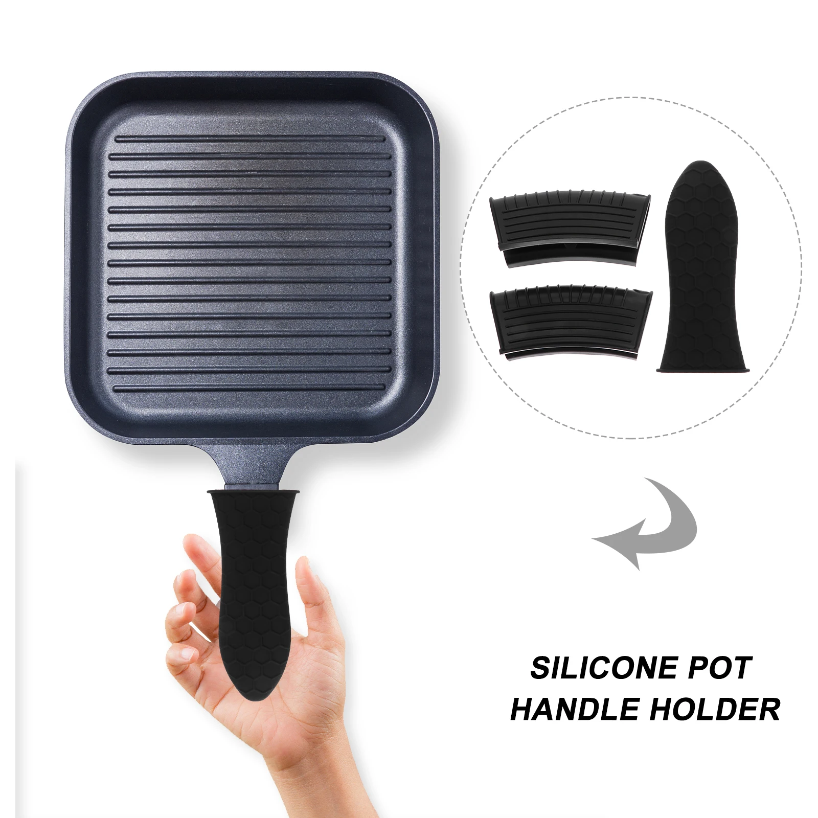 

1 Set Pot Handle Holder Ear Cover Heat Resistant Kitchen Utensil Protector Scald Skid Proof Holder Household
