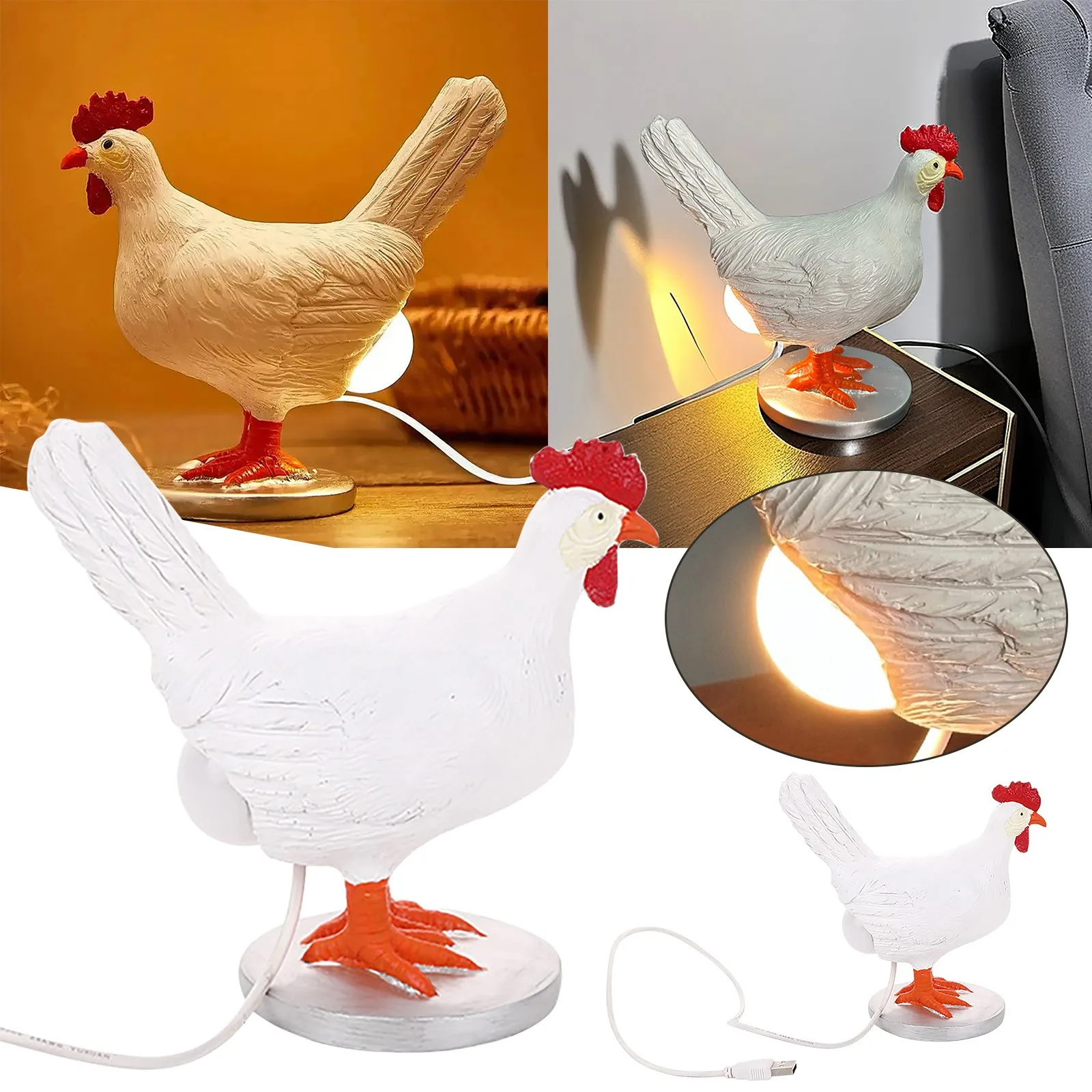 Decorative Night Lights Simulated Animal Funny Easter Home Decor Party Carnival Chicken Lamp Chick Night Light Ornaments