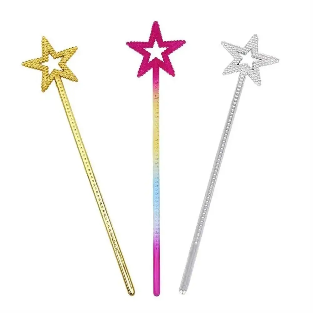 Accesorios de Cosplay, palos de princesa de estrella de cinco puntas, varita de Hada de juego de rol dorada y plateada, varita de estrella de Festival de 13 pulgadas, disfraz para niñas