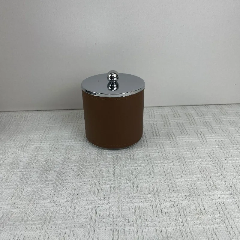 Simple light luxury high-end leather glass jewelry box storage box storage tank decorative box ornament, decoration 5