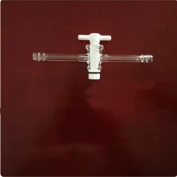 Outer diameter 9mm Lab straight glas  adapter 2 Way  Stopcock  Hose Connection Borosillcation Glass Material Thickness 2mm