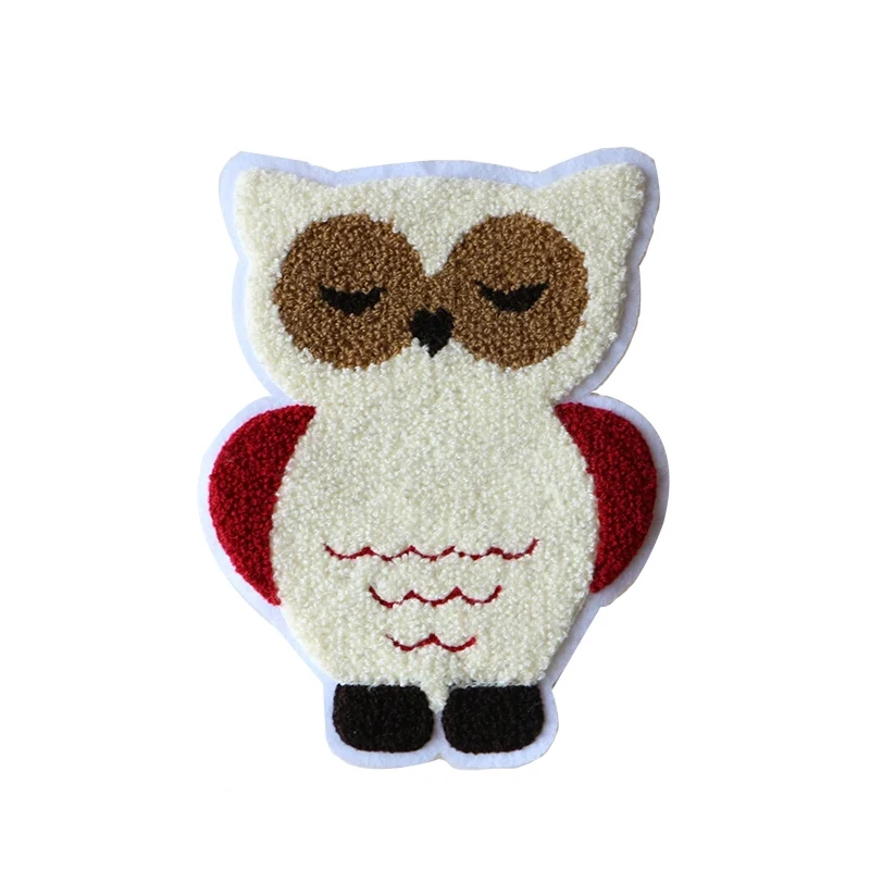 AliExpress Cartoon Cycling Hat Owl Bicycle Chenille Icon Applique Towel Embroidery Patches For DIY Iron on