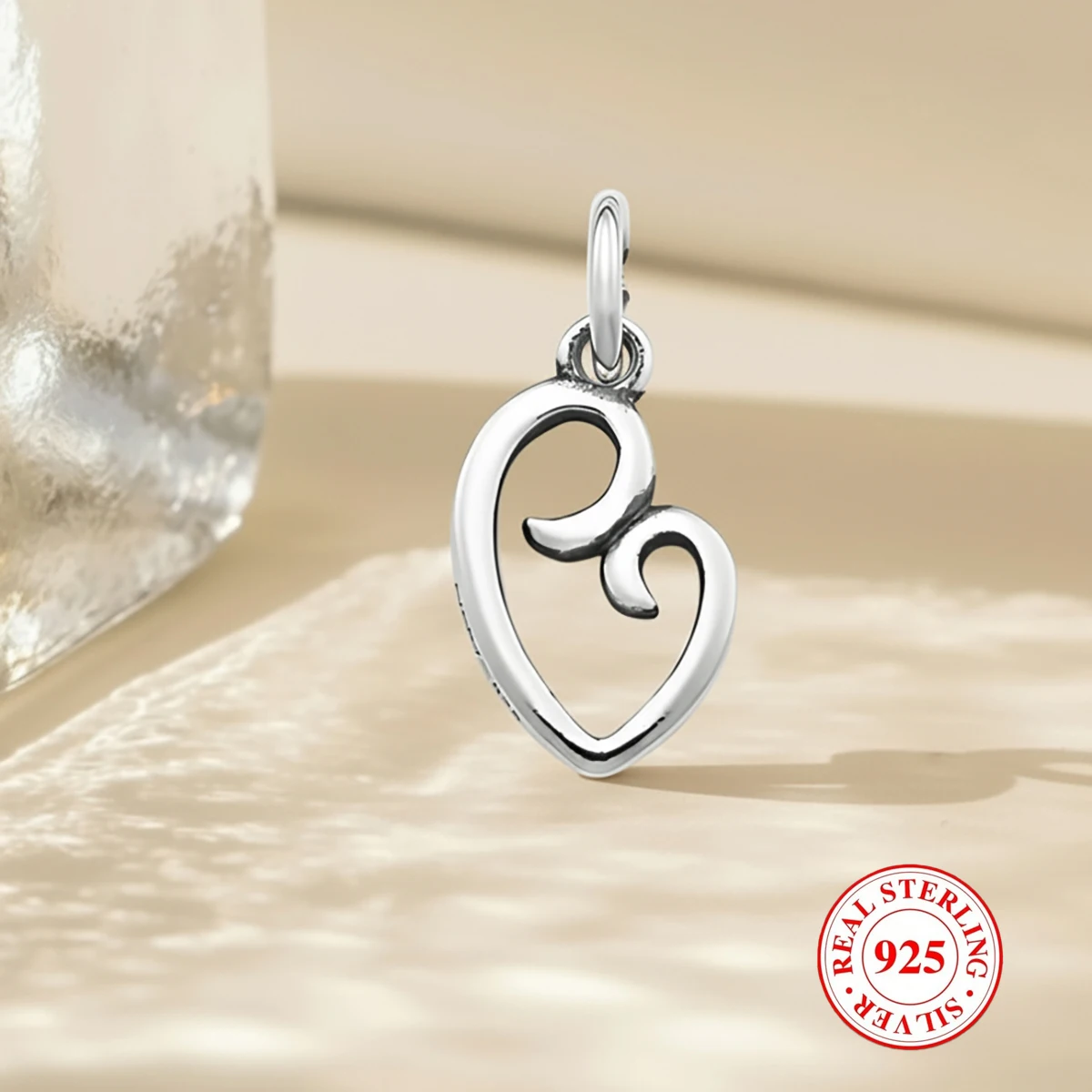 

1pc S925 sterling silver Little heart symbol Pendant, DIY pendant, Unique and Retro style DIY pendant , for daily, party