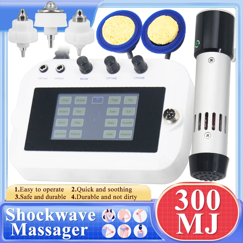 Physiotherapy Shockwave Therapy Machine EMS 300MJ Shock Wave Massager For ED Treatment Relief Back Pain Portable Massager Newest