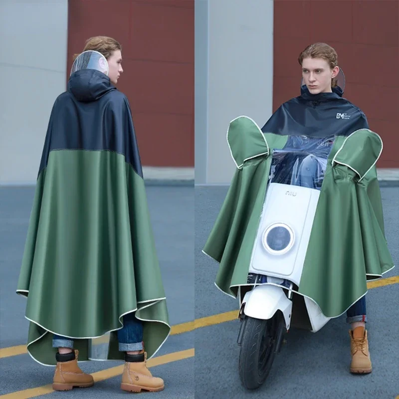 Oxford uomo/donna bicicletta Moto impermeabile antivento Moto pioggia Poncho impermeabile trasparente cappotto antipioggia singolo doppio orecchio