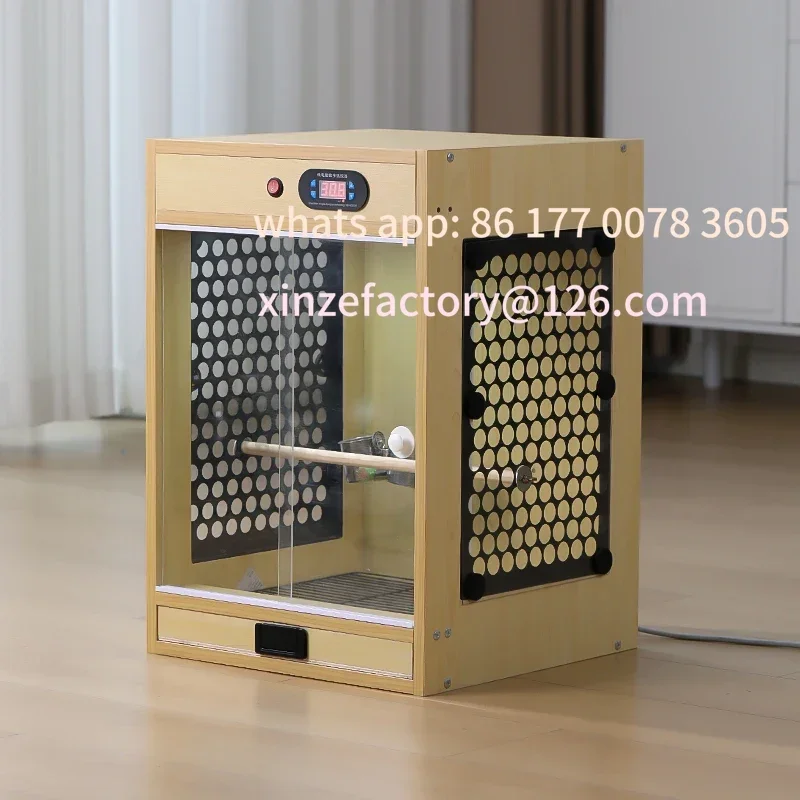 

Customizable thermostatic parrot cage new tiger skin embroidered eye peony Xuanfeng starling special full set of wooden villa