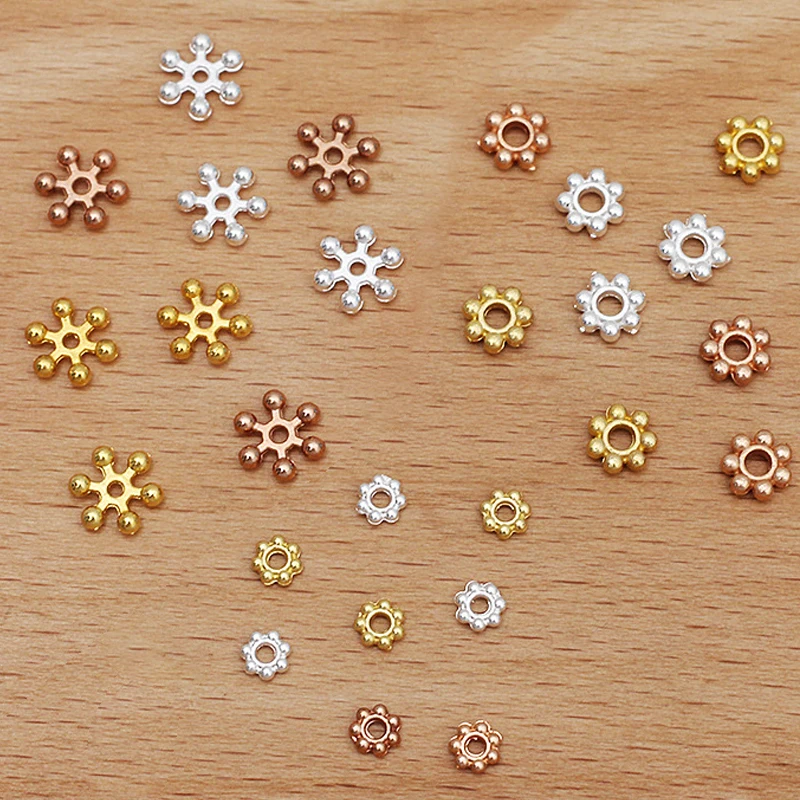 

100pcs Metal Flower Beads for Jewelry Making DIY Accessories Pendants Charms Earrings Bracelet Necklace Hair Jewelry Components