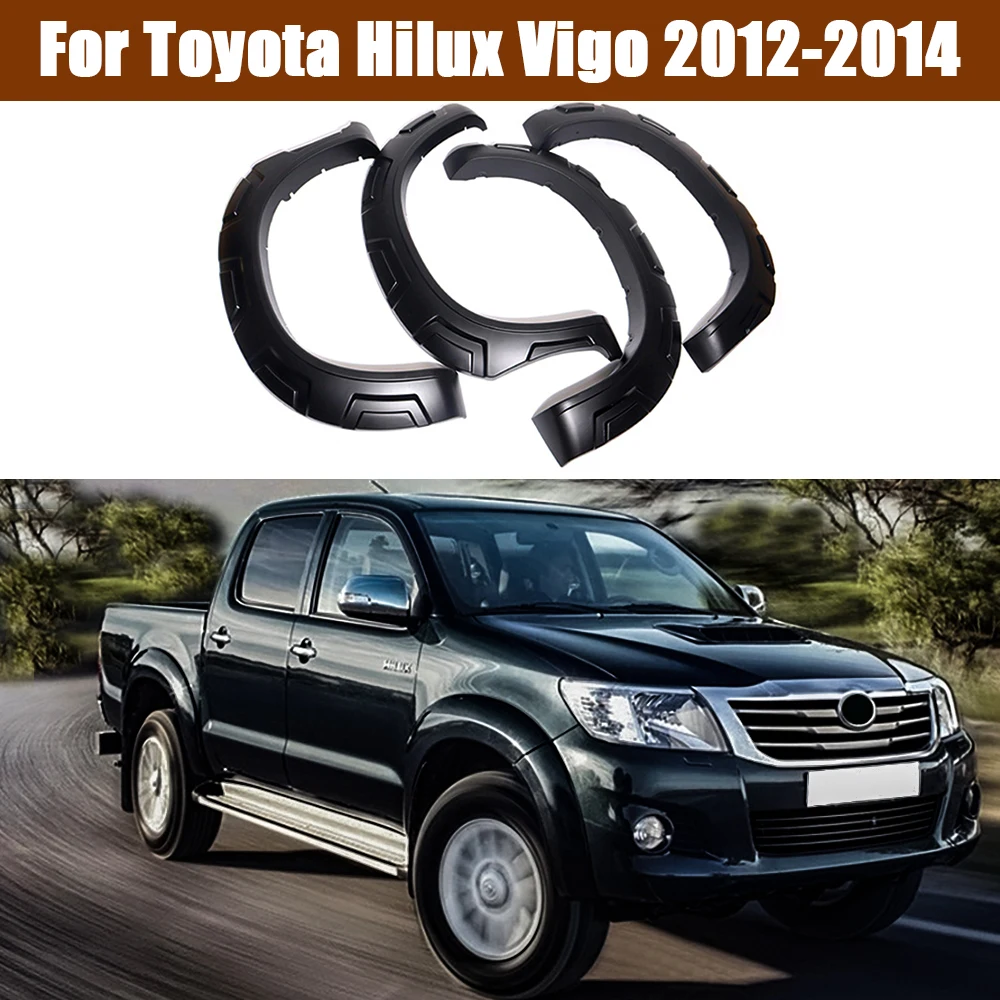 

For Toyota Hilux Vigo 2012 2013 2014 ABS Black Fender Flares Wheel Off-raod Car Styling Wheel Eyebrow Pickup Accessories