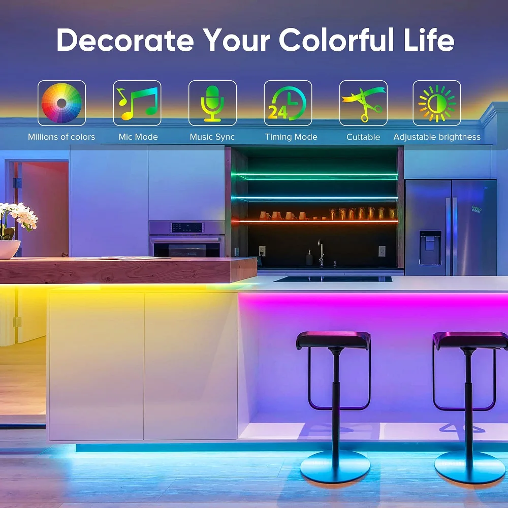 3Keys 24Keys 44Keys Led Strip Lights RGB 5050 Infrared Control DC5V USB  Tape Color Change Lamp for Christmas Bedroom Decoration