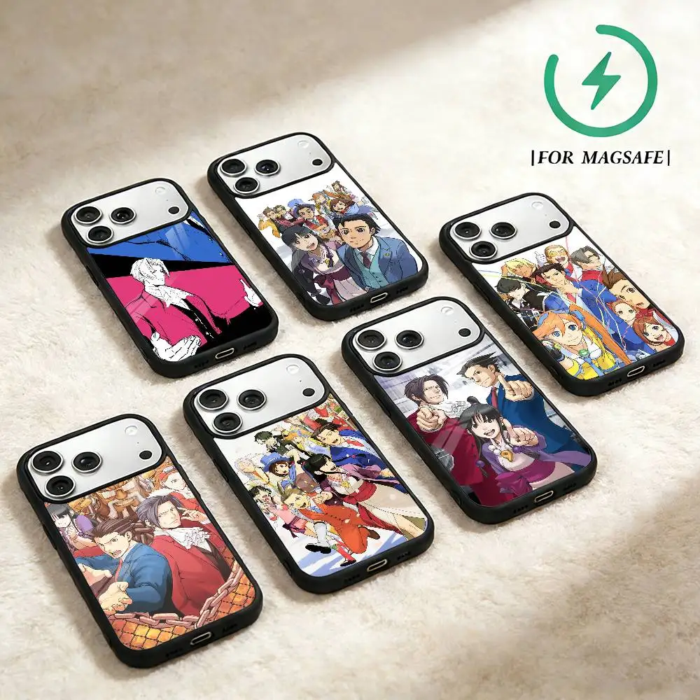 

Anime A-Ace A- Attorney Phone Case For iPhone 17,16,15,14,13,12,Plus,Pro,Max for Magsafe Magnetic Wireless Charging