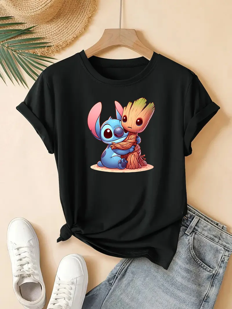 

Stitch Disney T Shirt Top Women Female Clothing Y2k T-shirt Women's clothing Shirts Short Sleeve Woman Clothing Stitch T-shirts