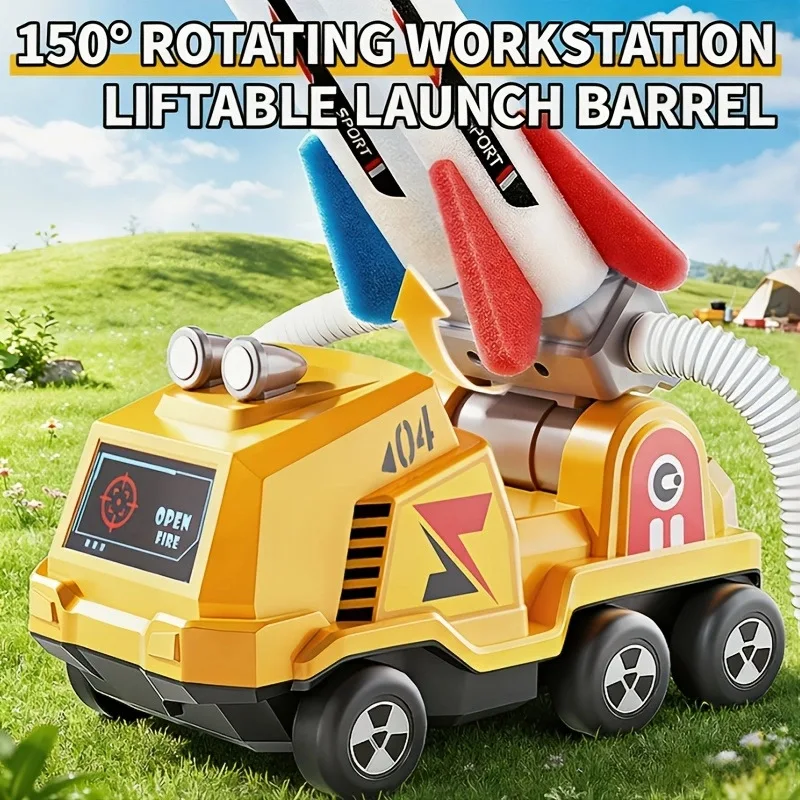 Dual Foot‑Pump Rocket Launcher Toy, Kids Stomp Launch Rocket Car Set, Outdoor Competitive Sports Game for Boys Girls - view 2