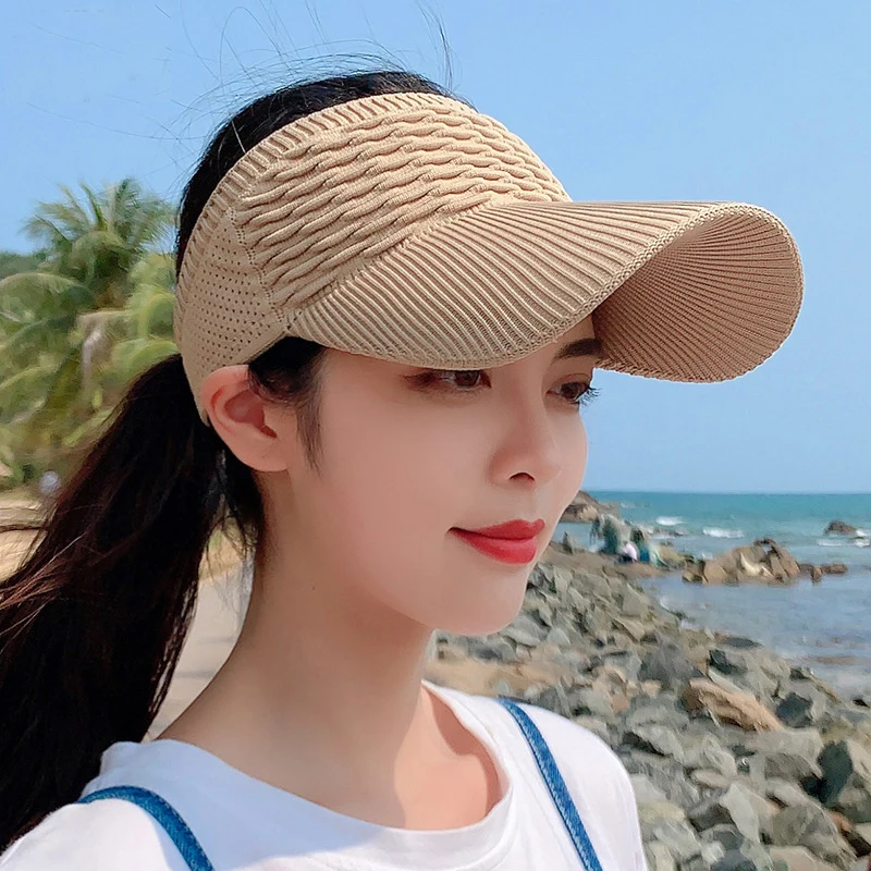 Hollow Hat Women's Korean Spring/Summer Outdoor Sports Duck Tongue Hat Headless Student Sun Hat Sunshade and Sunscreen Hat