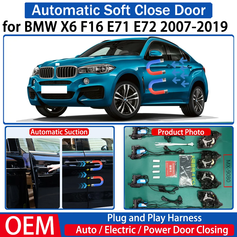 

for BMW X6 F16 E71 E72 2007-2019 Car OEM Automatic Soft Close Door Electric Suction Kit Auto Power Closing System Plug＆play