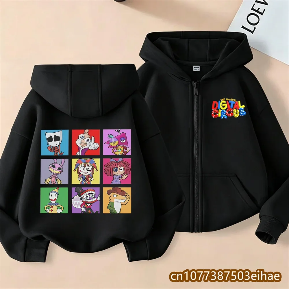 Magical Number Circus Cartoon Pullover Hoodie Children Spring Autumn Outerwear Soft Fabric Boys Girls Holiday Surprise Gift