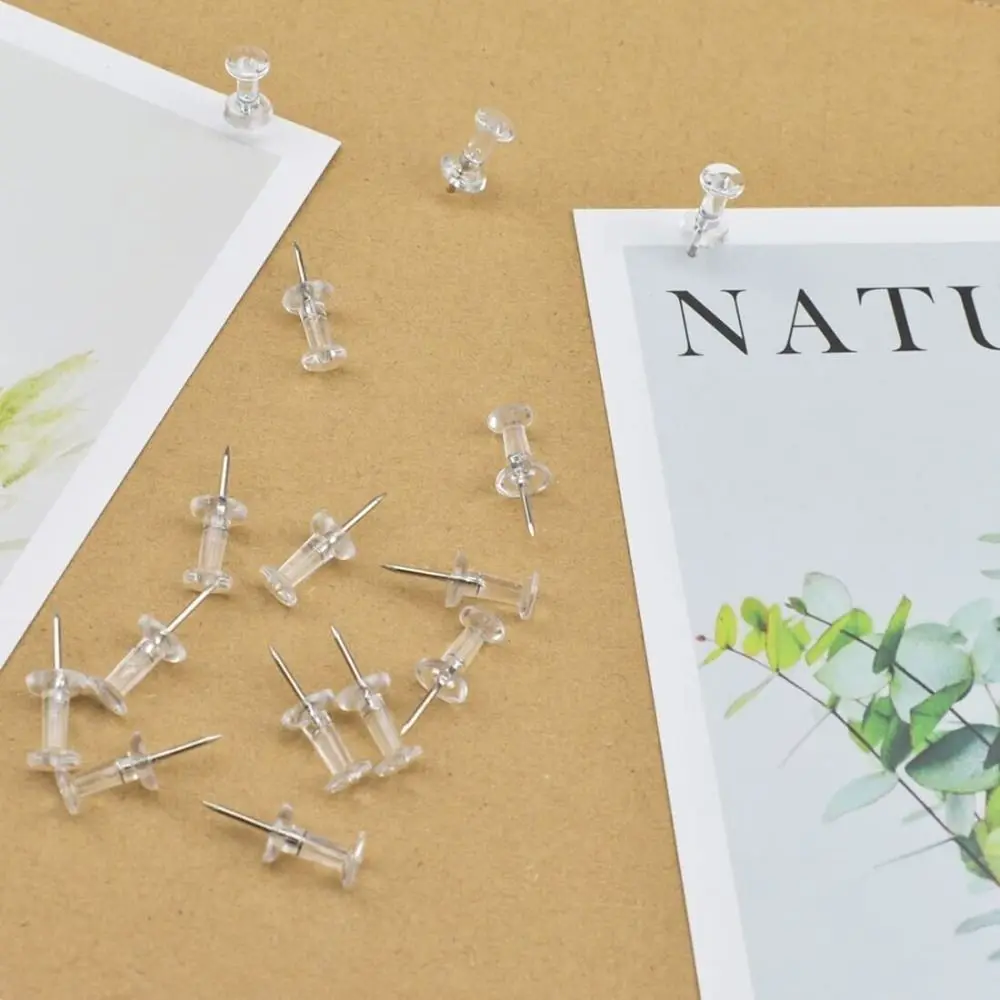 100pcs Peniti Plastik Transparan Baru untuk Papan Pengumuman, Penjepit Gambar Kreatif untuk Kantor