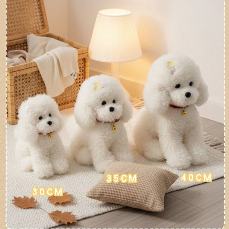 Delicate Simulation Cute Teddy Puppy Plush Toys High Quality Fluffy Poodle Doll Warm Companion Animal Doll Xmas Birthday Gift