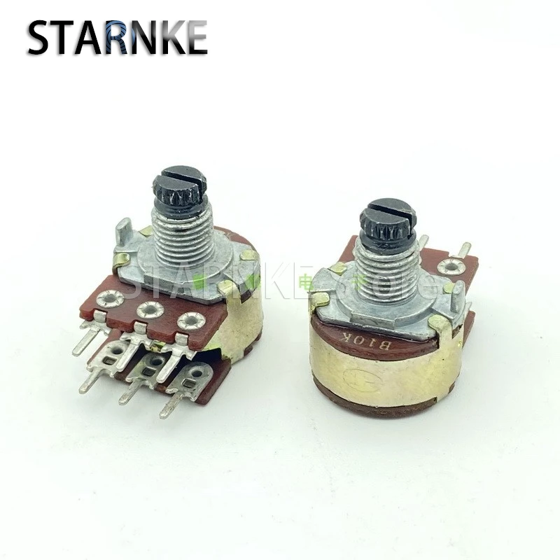 2PCS 16 Type B10K 6-Pin With Center Positioning Speaker Amplifier Audio Volume potentiometer, Shaft Length 10mm