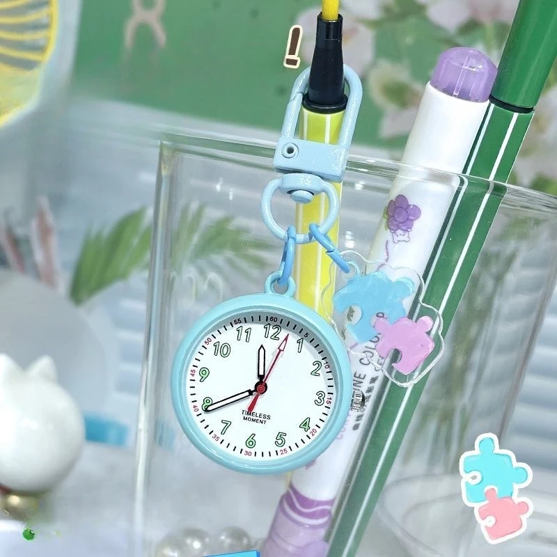 New Fashion Student Pocket Watch, Book Cover Decorative Keychain Watch, Mini Quartz Watch, Stylish Accessory for Students