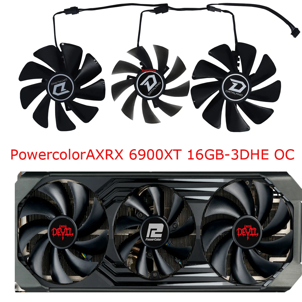3Pcs/Set,DIY GAA8S2U GA91S2H,Graphics Video Cards Fan,GPU VGA Cooler,For Powercolor Red Dragon AX RX 6900XT 6800XT RX6800 16GB