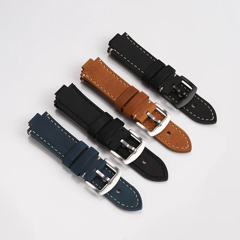 Vintage cowhide watch band For Oris AQUIS series 7730 7740 7733 7734 7763 7769 Men modification bracelet strap watch accessories