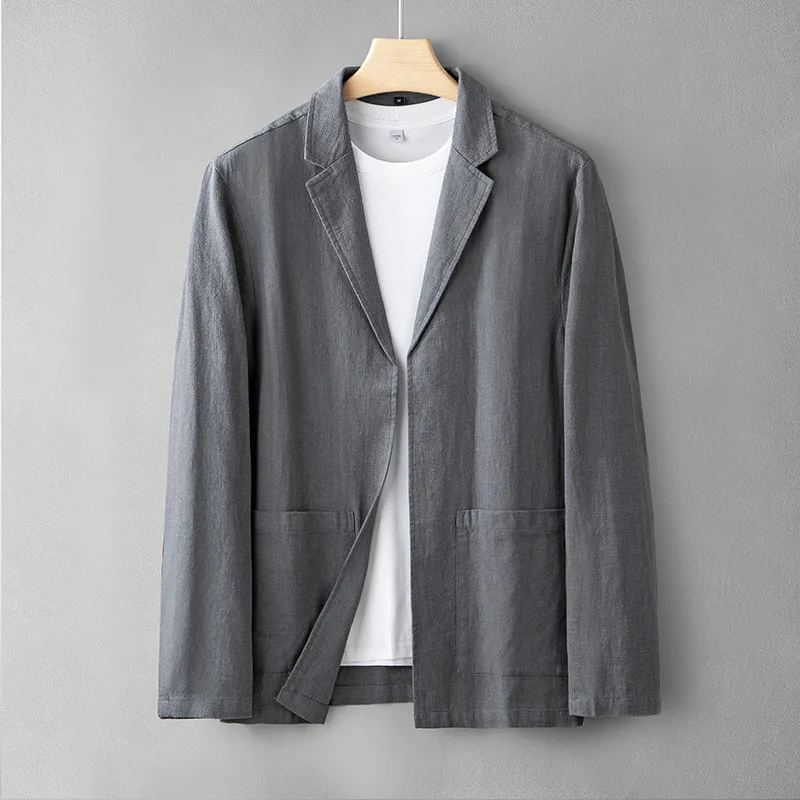 

Cotton Linen Men's Casual Suit Blazer Simple Men's Artistic Retro Top Men's Loose Jacket Trendy Linen Oversized Top