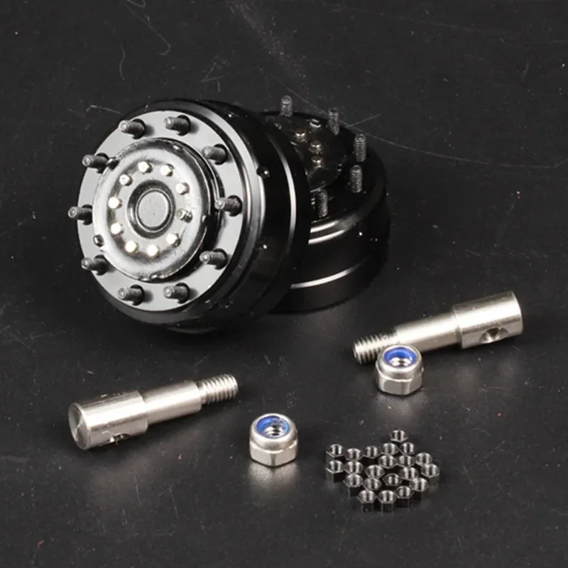 1:14e Schaal Metalen Simulatie Voorlager As Remnaaf voor Tamiya RC Truck SCANIA 770S R620 VOLVO Benz Arocs MAN TGX Auto