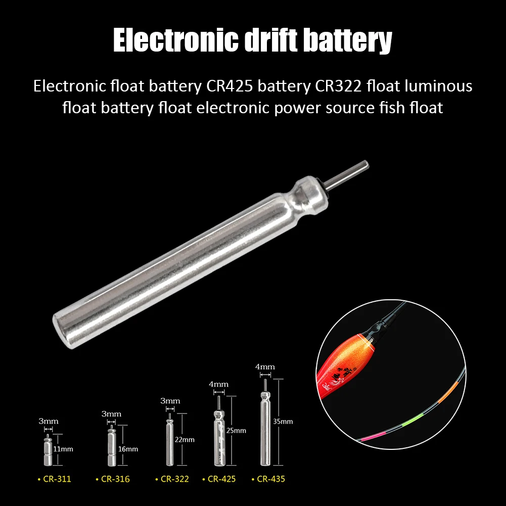 50-10pcs Electronic Fishing Float CR322 CR425 CR435 CR311 Battery For Luminous Electric Fishing Floats Fishing Bait Accessories