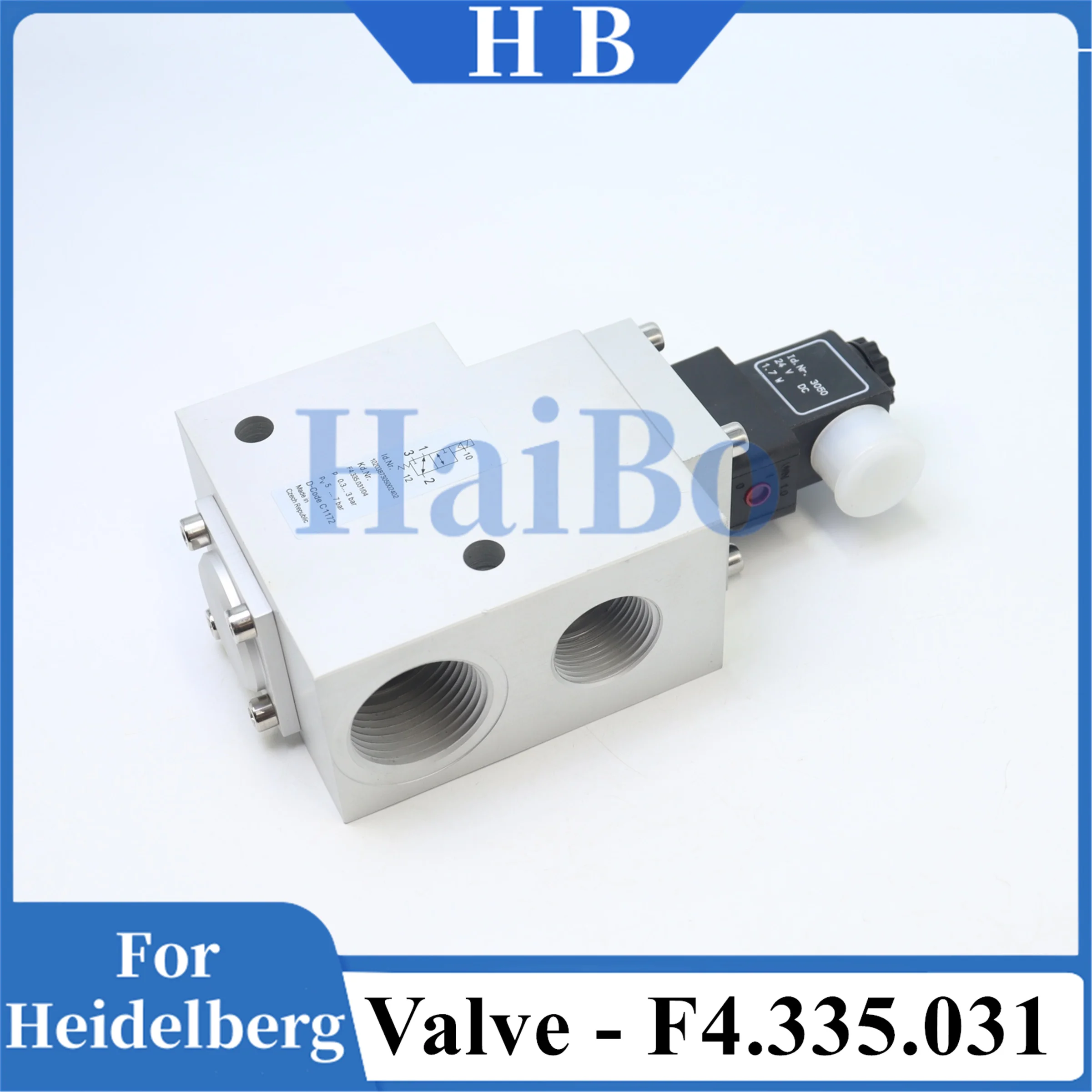 

HaiBo Best Quality F4.335.031 New 3/2-Way Valve for CD102 CX102 SM102 Printing Machine Pneumatic Valve F4.335.031/04